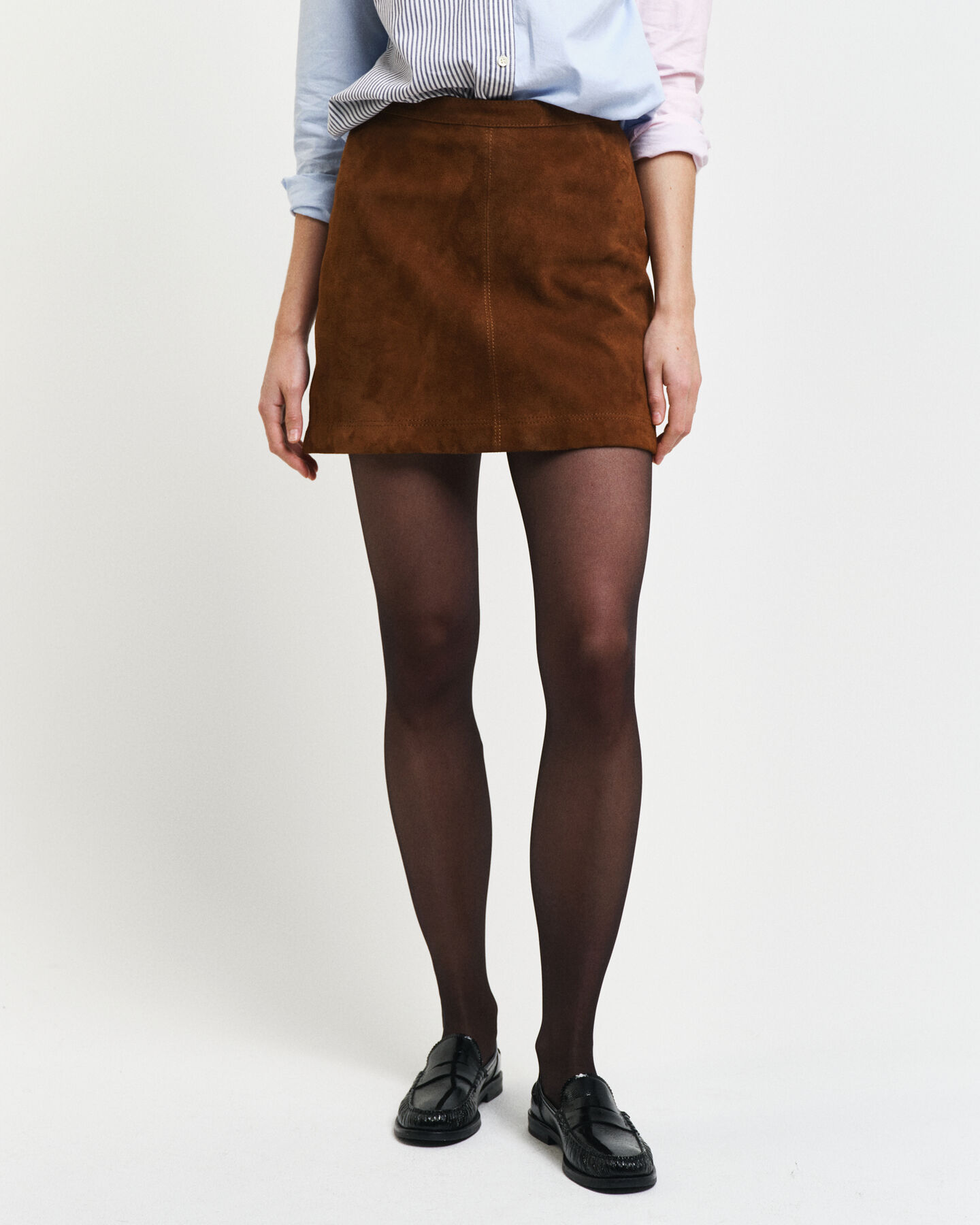 Gonna in pelle di camoscio