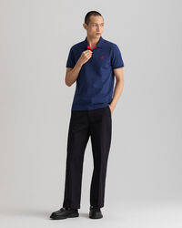 Rugger in piqué con colletto a contrasto