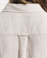 Abito chemisier in lino a maniche corte