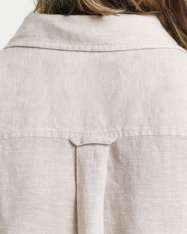 Abito chemisier in lino a maniche corte