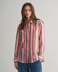 Camicia misto cotone-seta a righe relaxed fit