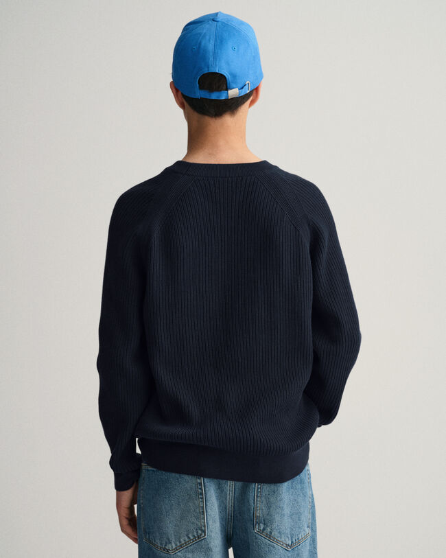 Maglia Casual girocollo in cotone a coste teens