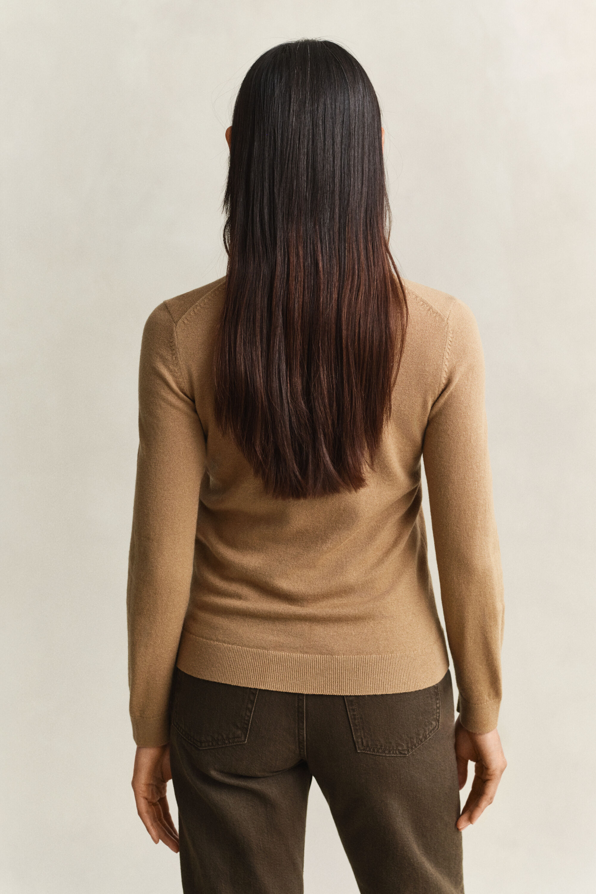 Maglia girocollo in lana e cotone