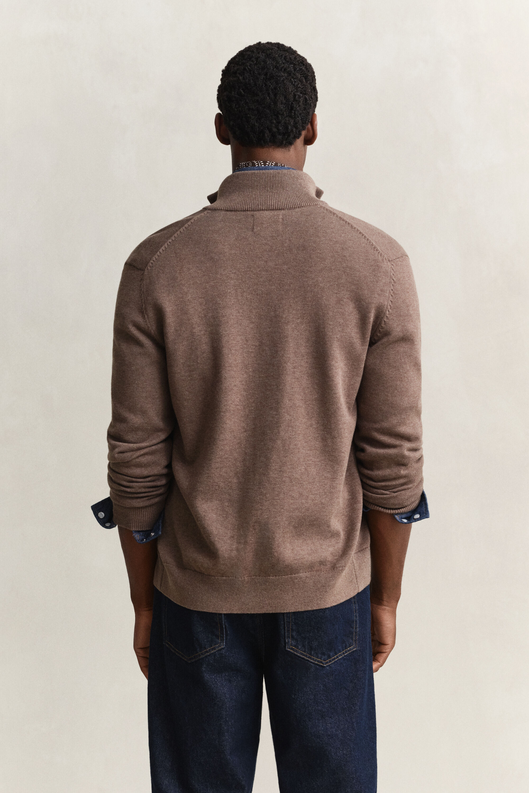 Cardigan in cotone casual con zip