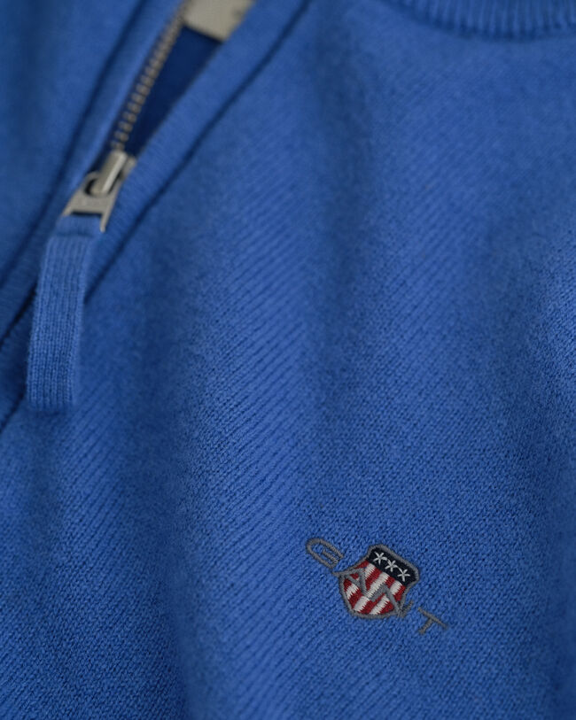 Maglia in lana d’agnello finissima con zip corta