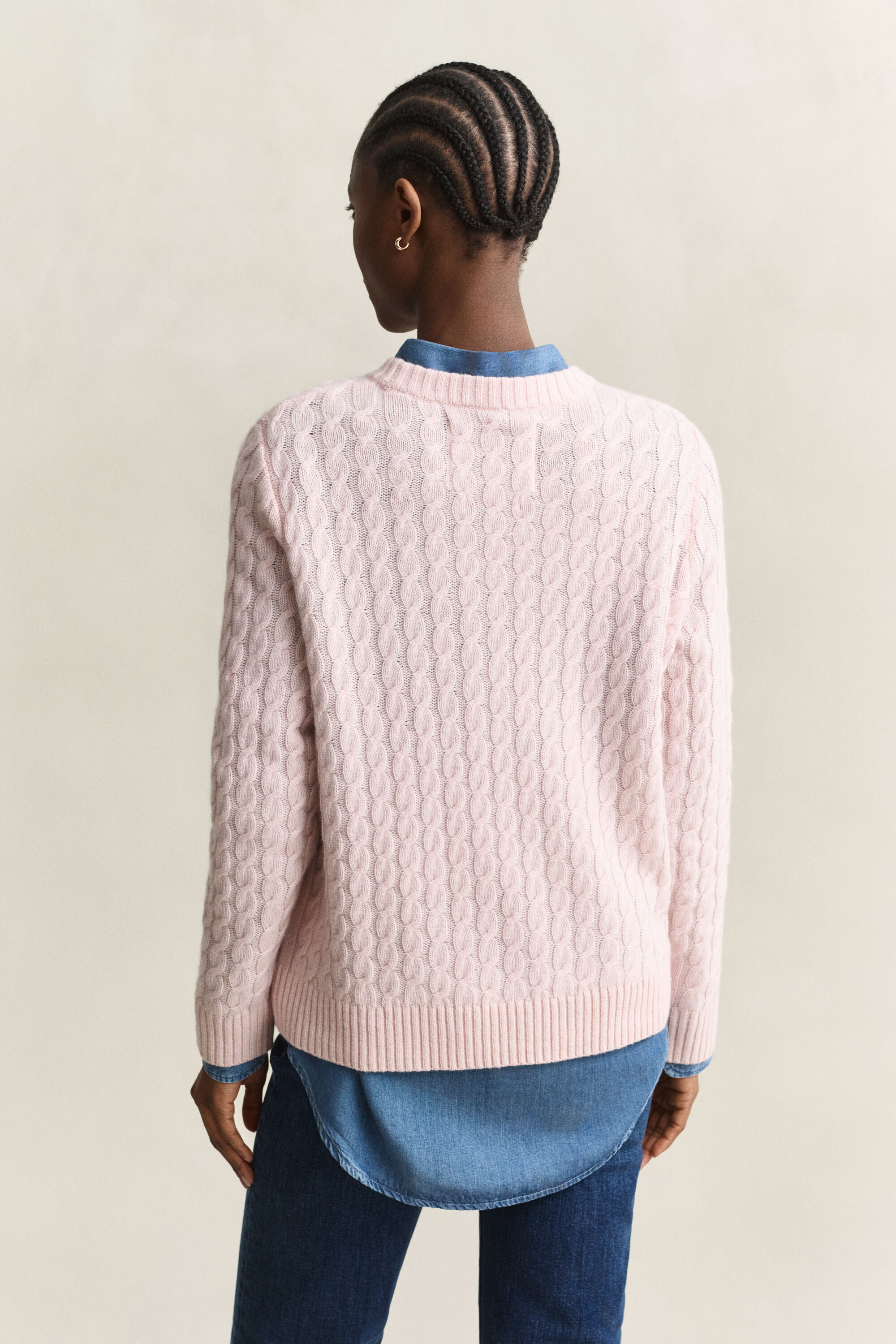 Maglia a trecce in cashmere