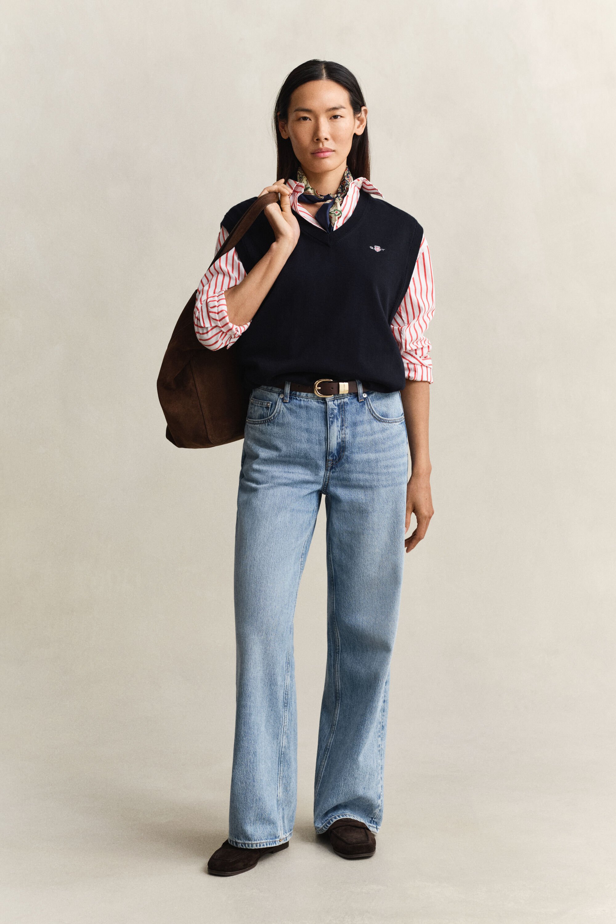 Camicia classica in popeline a righe relaxed fit