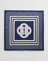 Foulard in seta orlato con monogramma