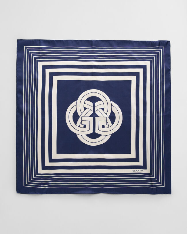 Foulard in seta orlato con monogramma