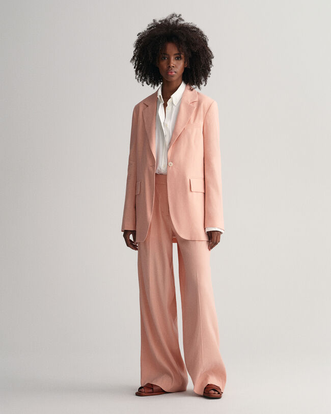 Blazer di lino elasticizzato regular fit