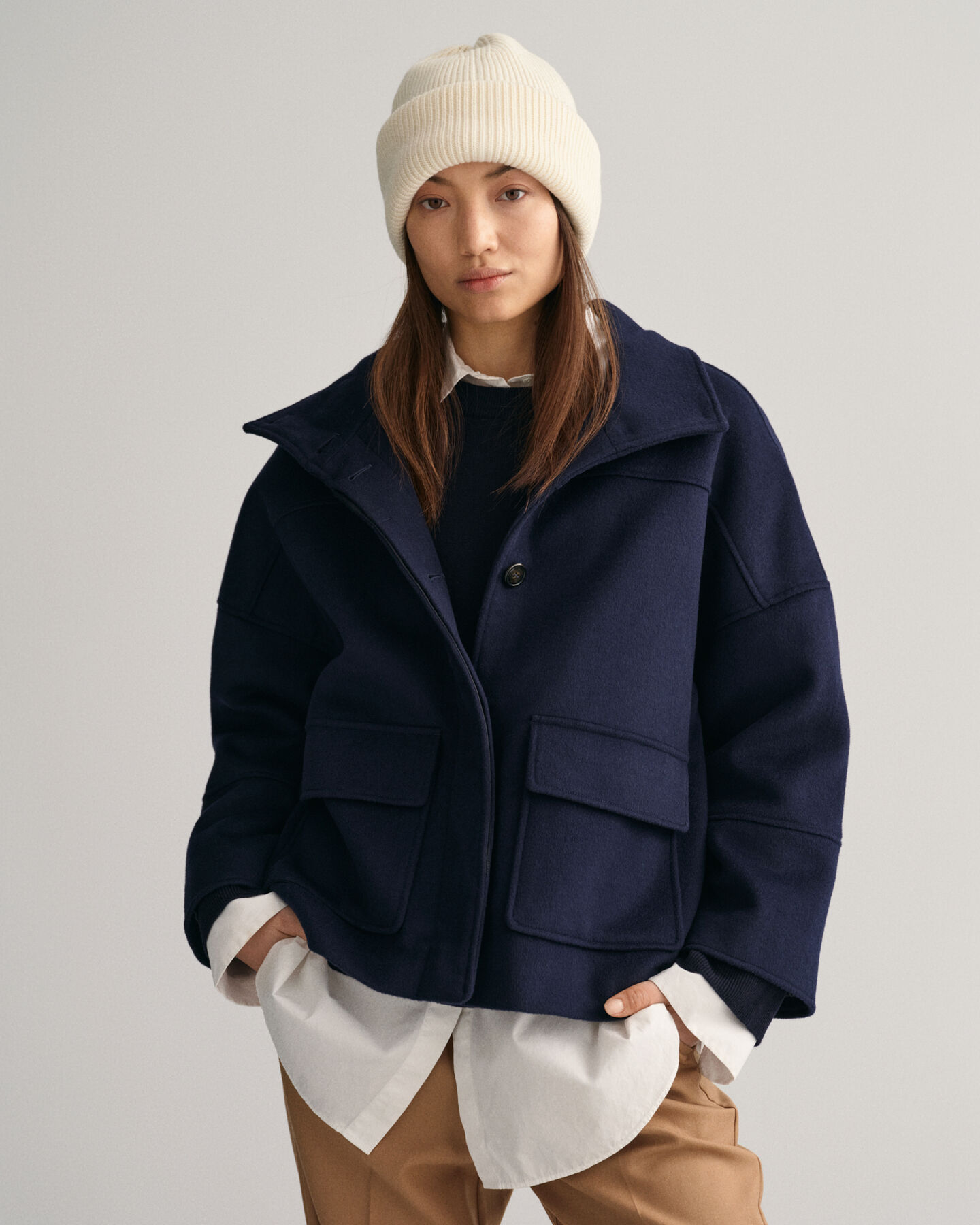 Berretto in lana a coste