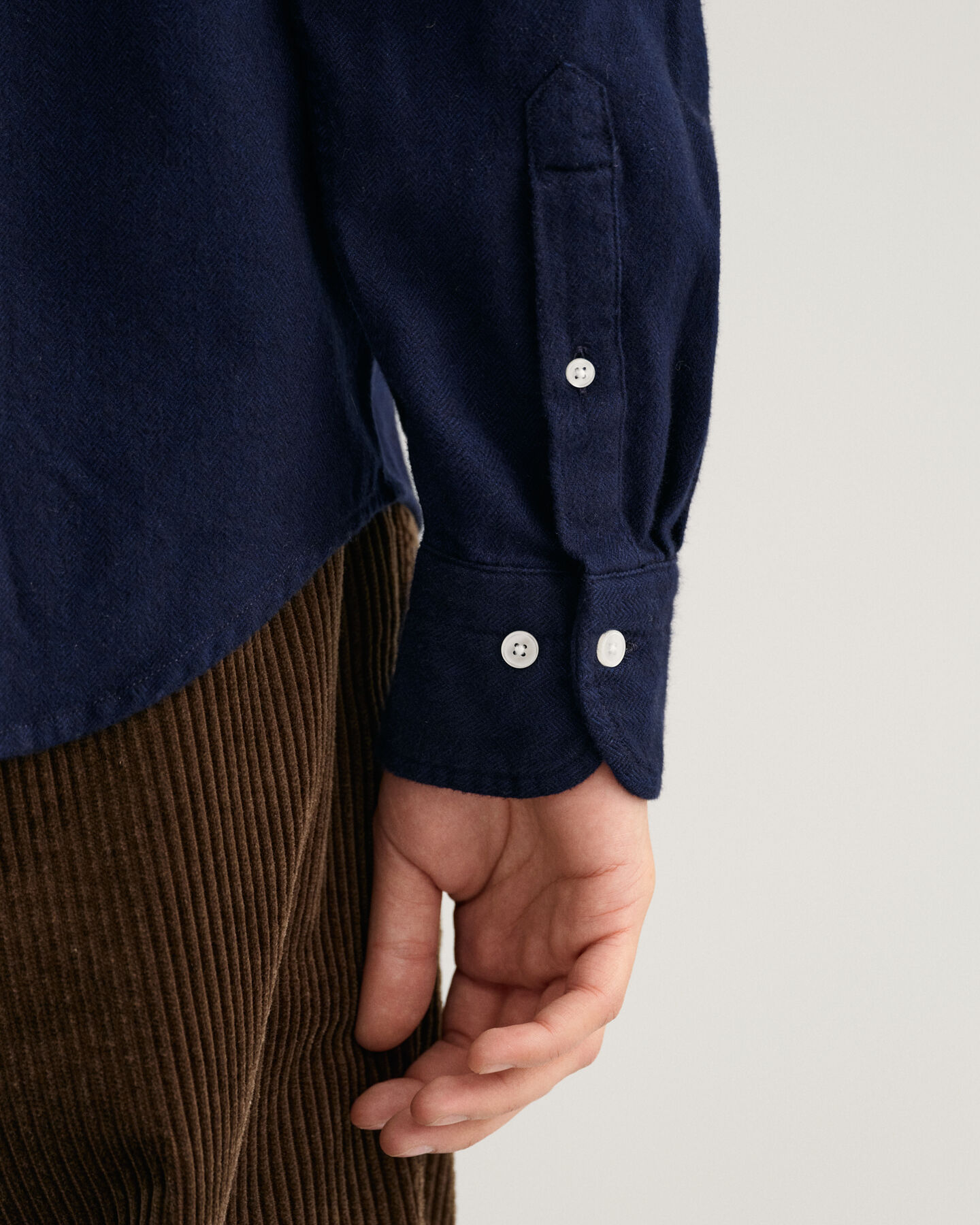 Camicia in tessuto a spina di pesce regular fit