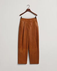 Pantaloni in pelle con pinces