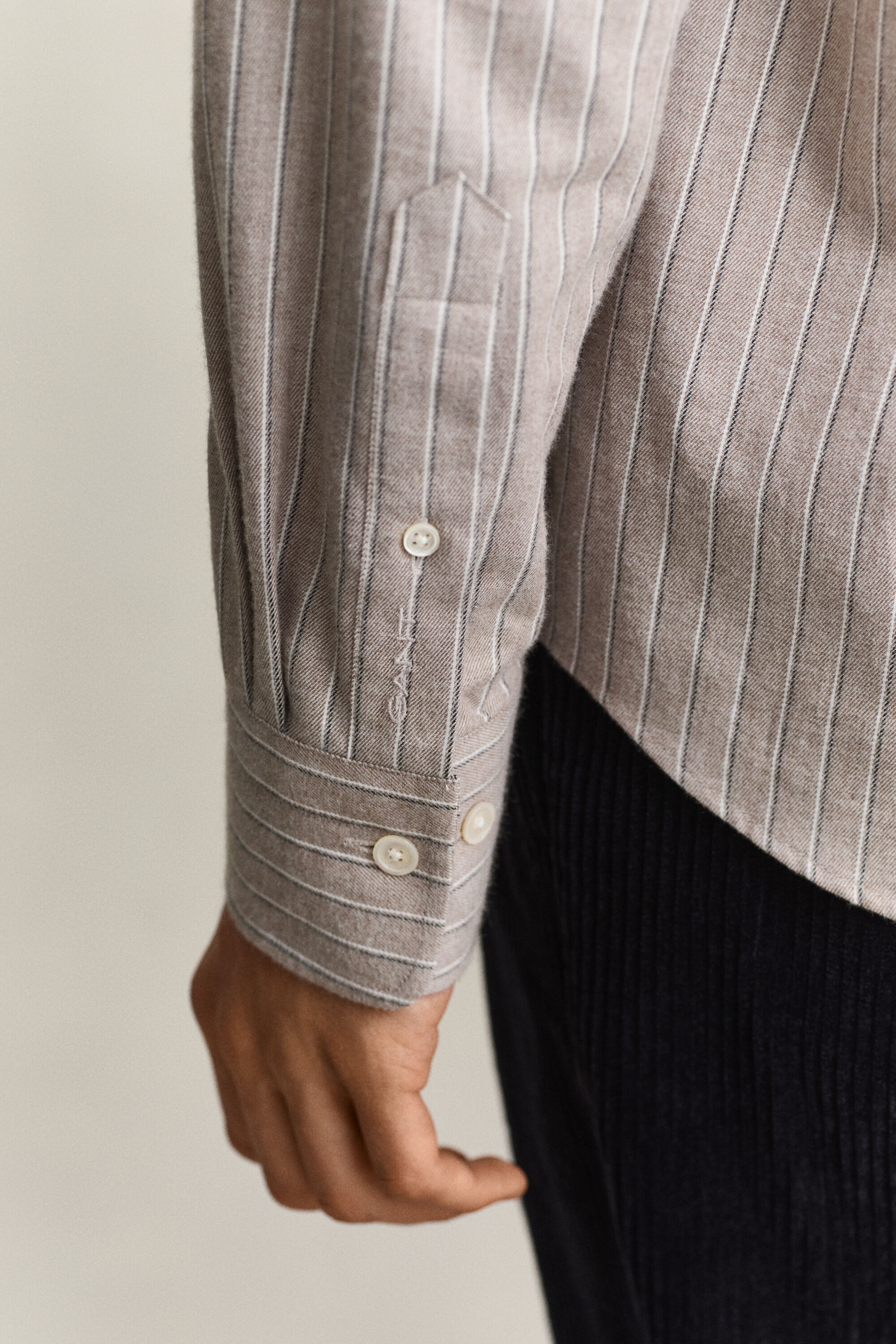 Camicia in flanella mélange a righe
