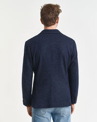 Blazer in jersey di lana e cotone bicolore