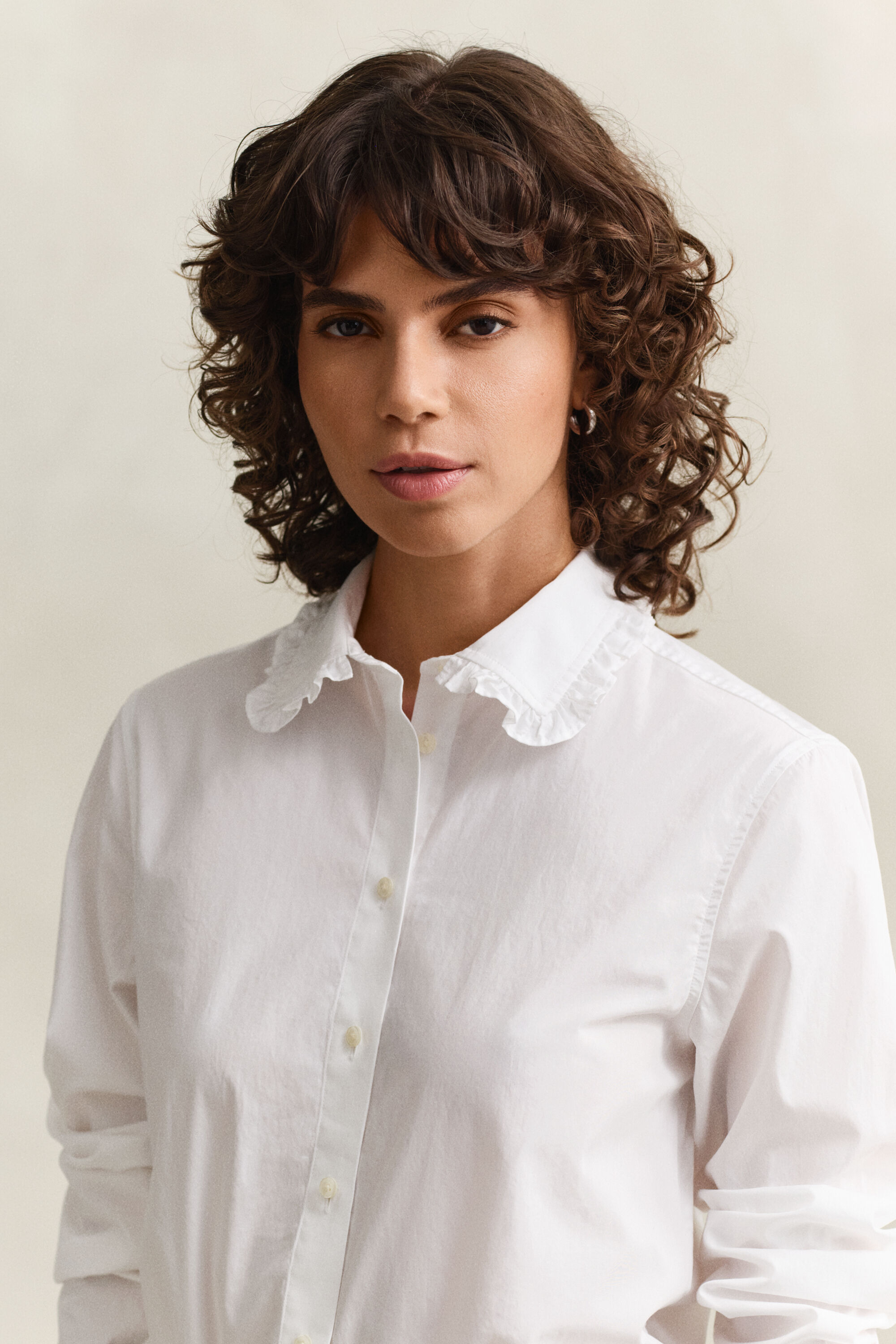 Camicia in cotone con volant