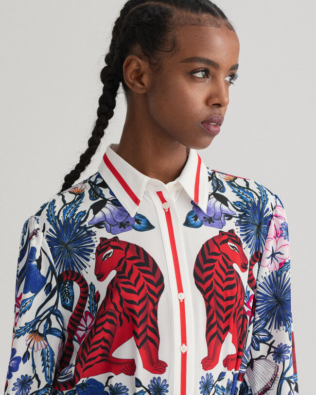 Abito Tiger Flower plissettato