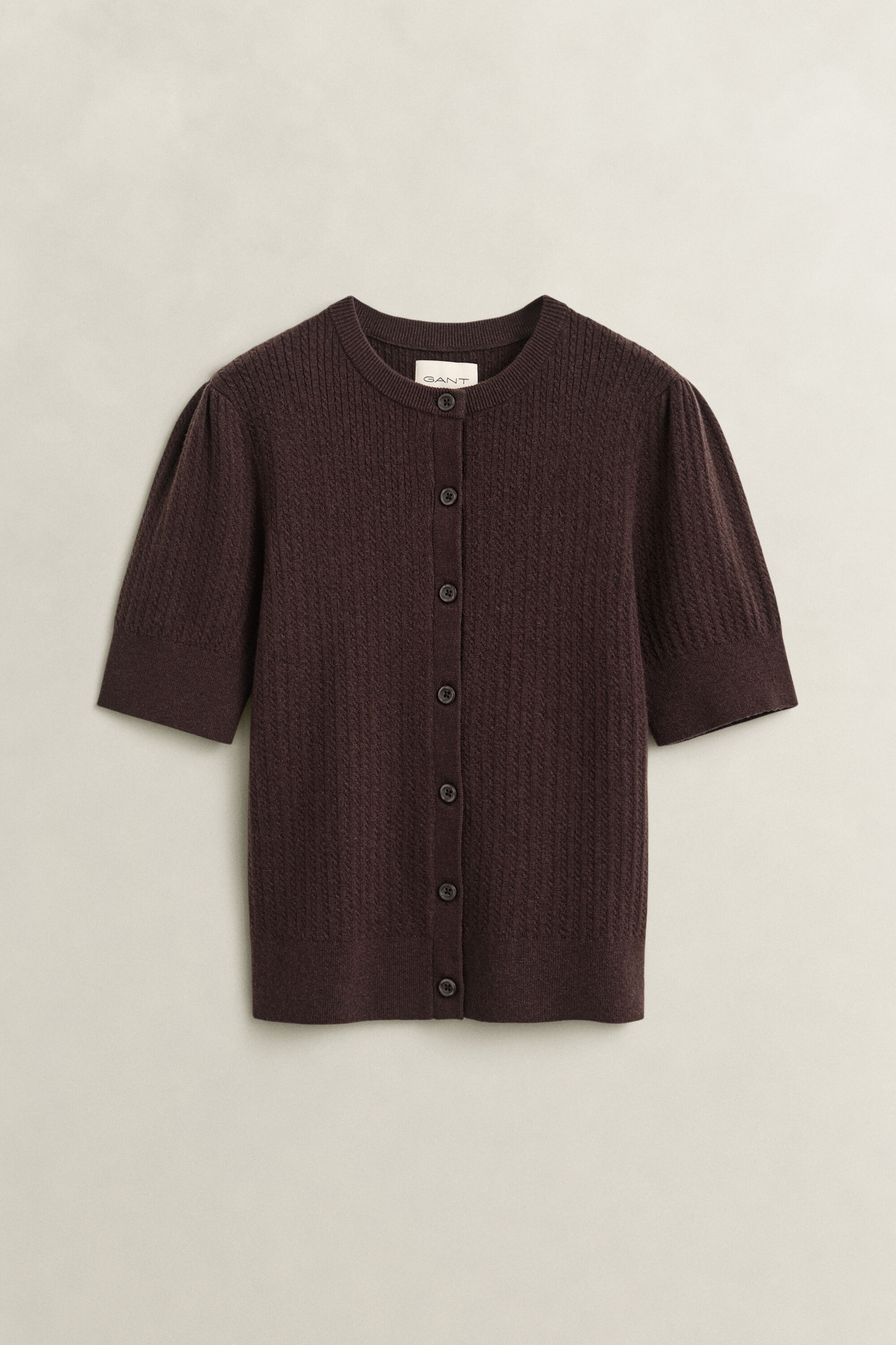 Cardigan a trecce con maniche corte