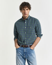 Classica camicia in popeline a quadri regular fit
