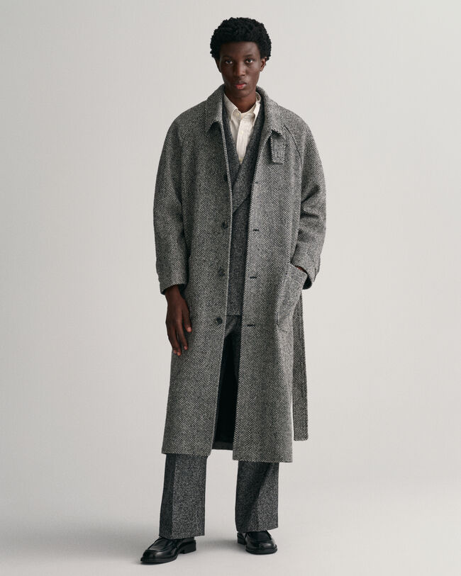 Cappotto in lana Balmacaan