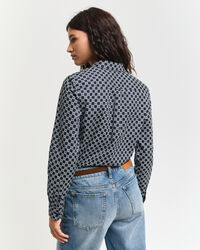 Camicia in voile di cotone con stampa geometrica regular fit