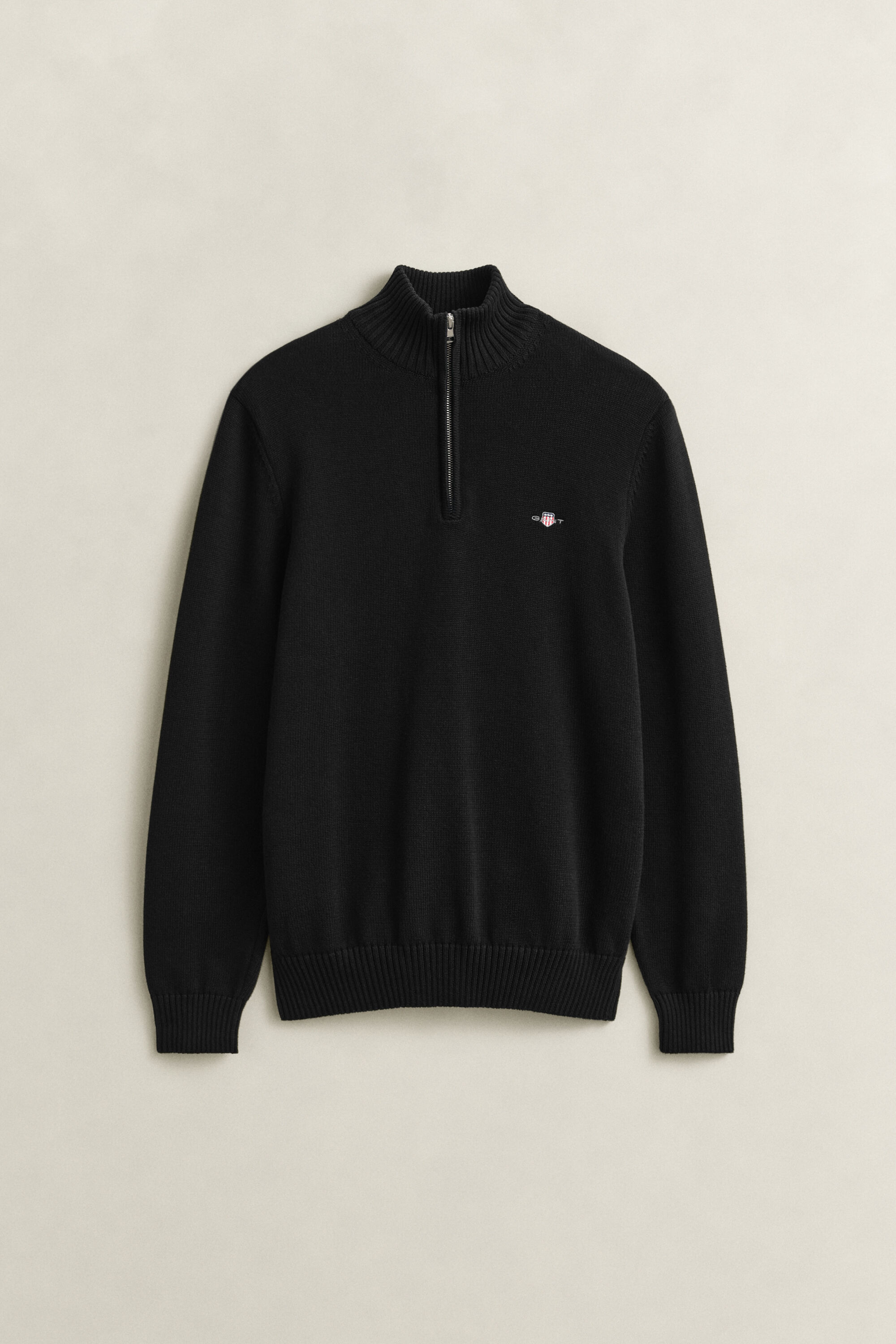 Maglia in cotone casual con zip corta