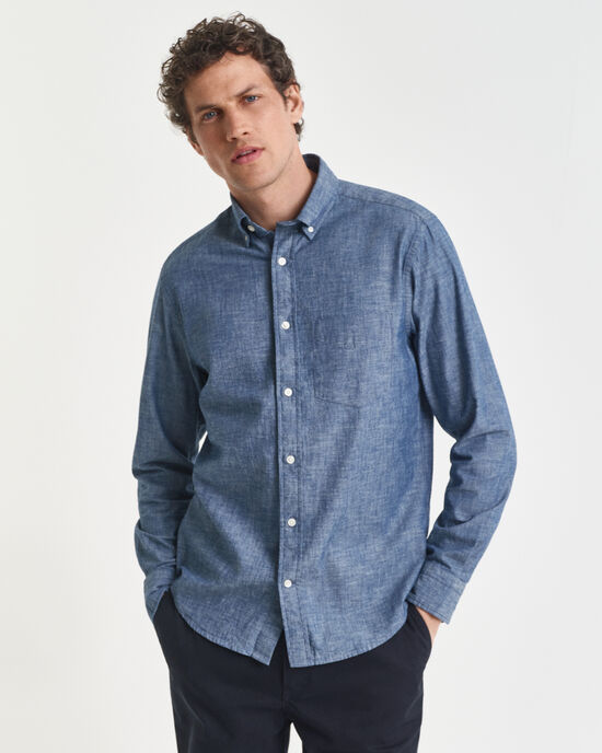 Camicia indaco in chambray regular fit