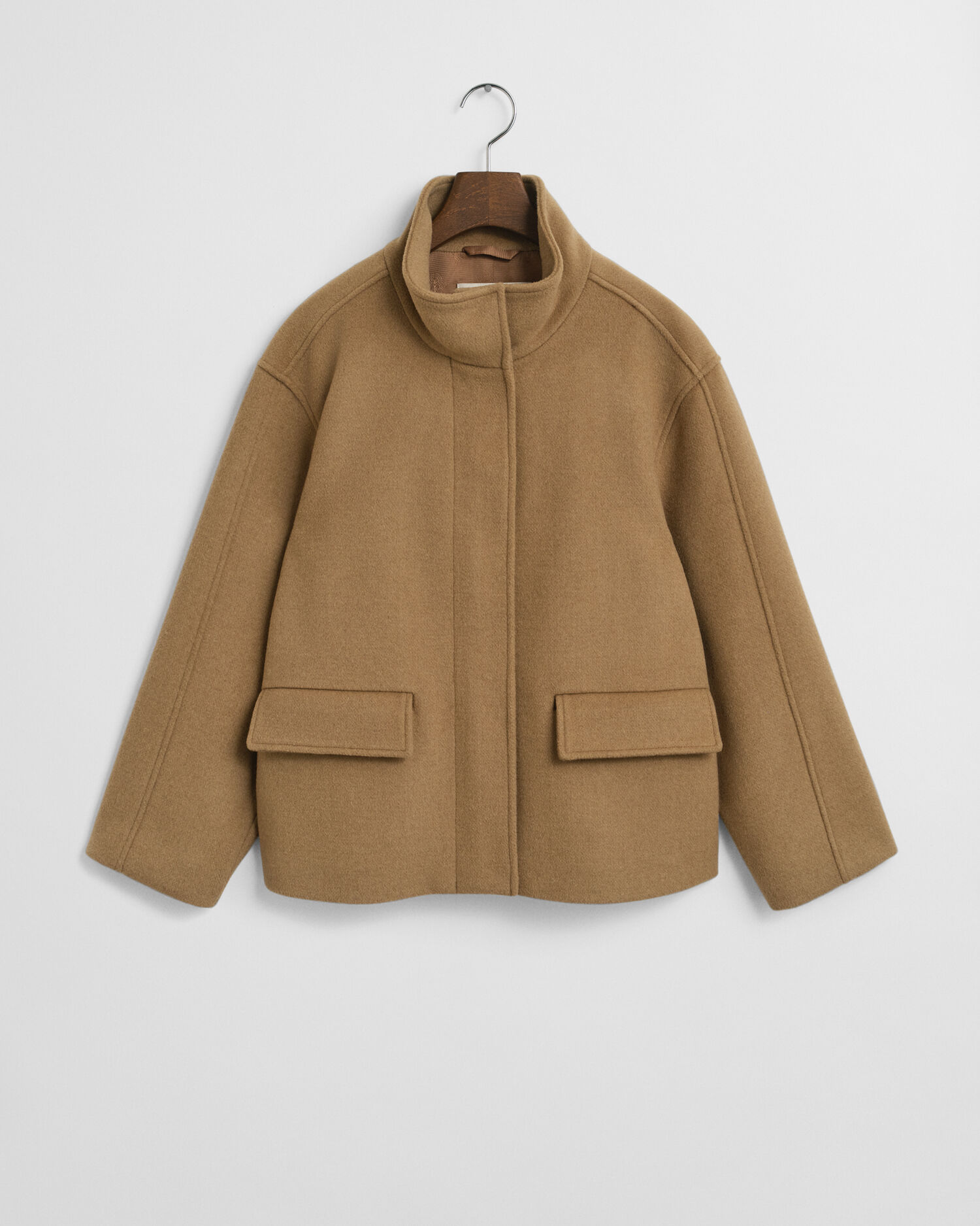 Giacca corta con zip in lana