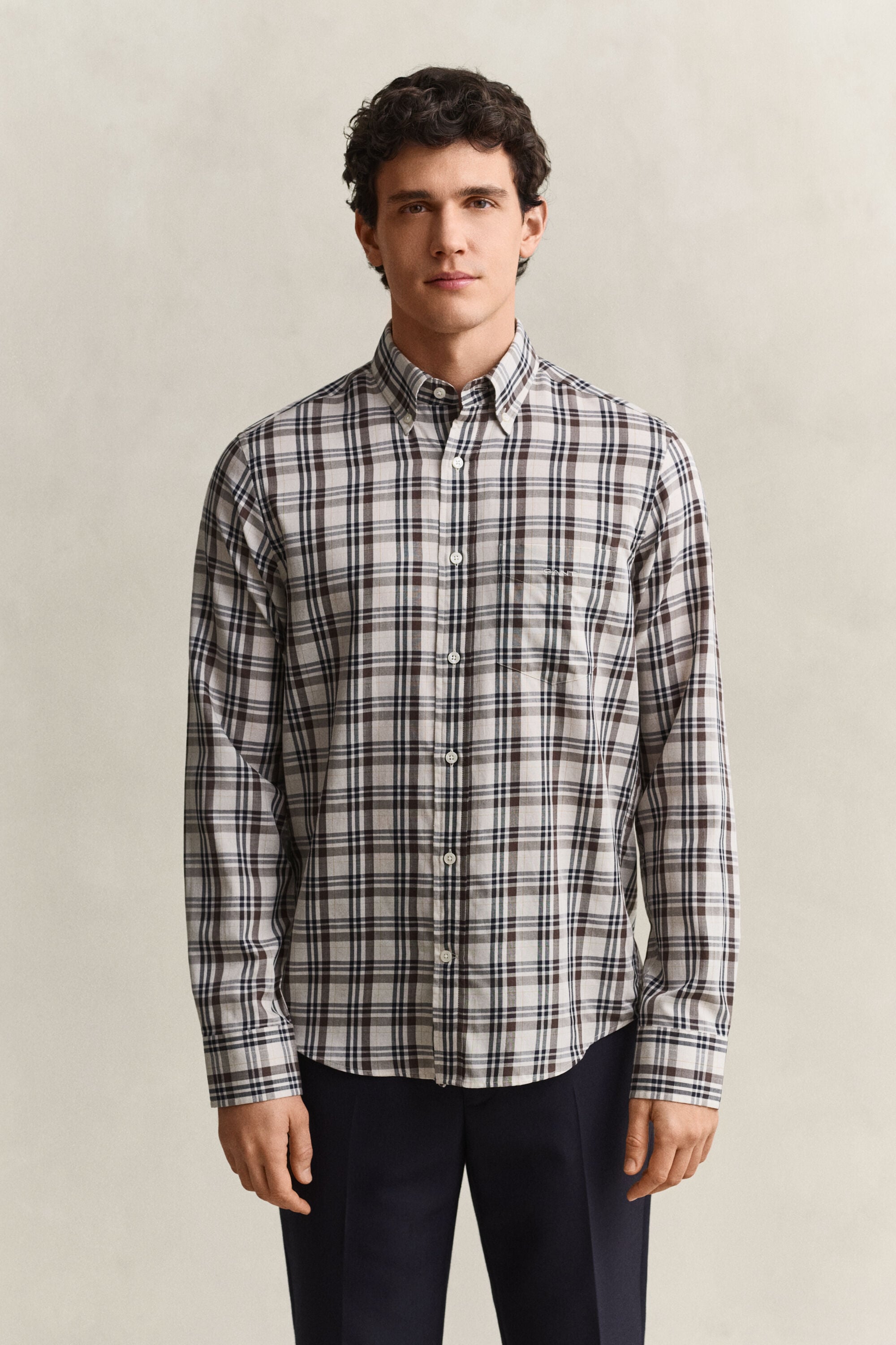 Camicia in twill a quadri