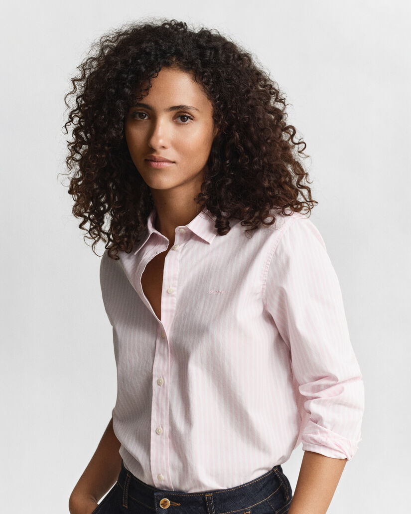 Camicia classica in popeline a righe regular fit