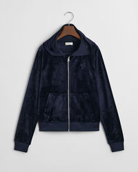 Felpa con cappuccio e zip in velour Teen Girls