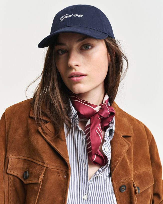 Foulard in seta orlato con monogramma