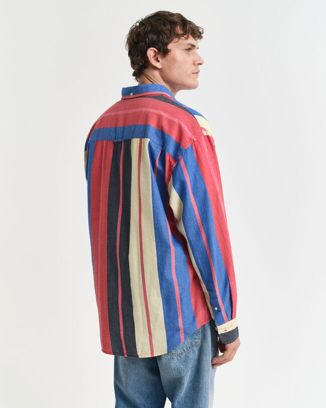 Camicia seersucker a righe oversize