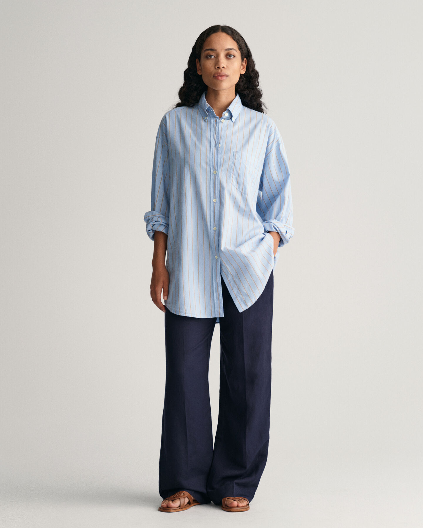 Pantaloni Pull-on in misto lino relaxed fit