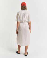 Abito chemisier a righe in lino