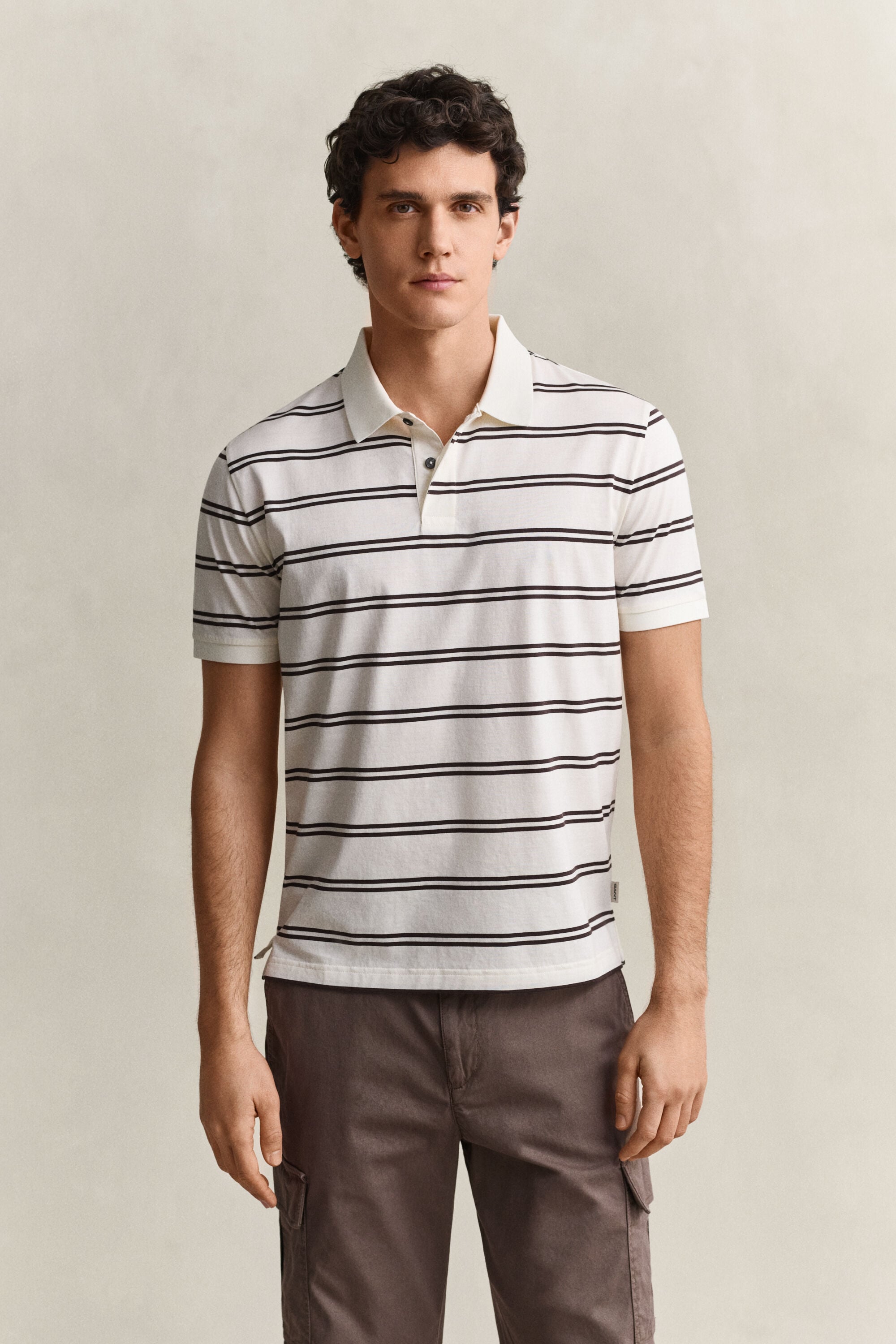 Polo a righe in cotone Pima