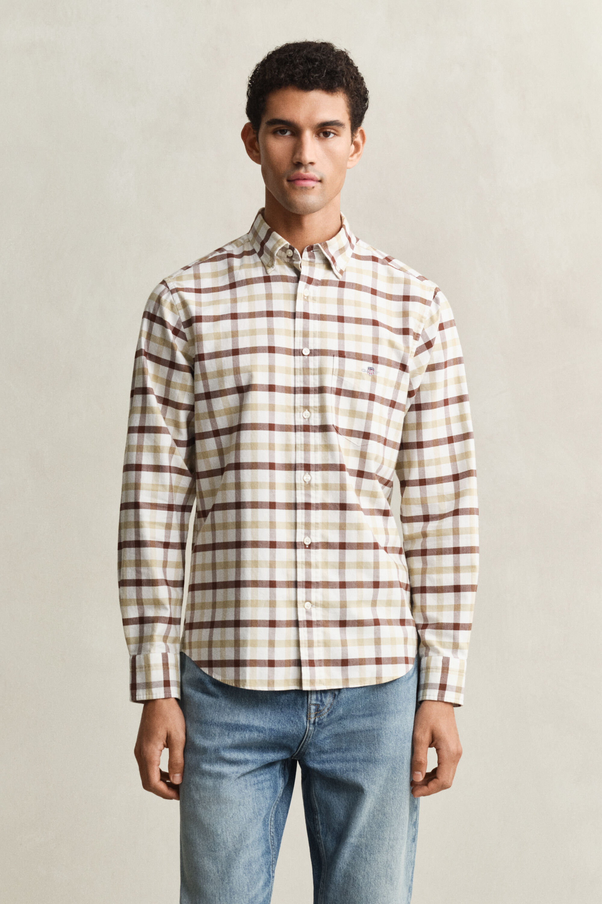 Camicia Oxford a quadri regular fit