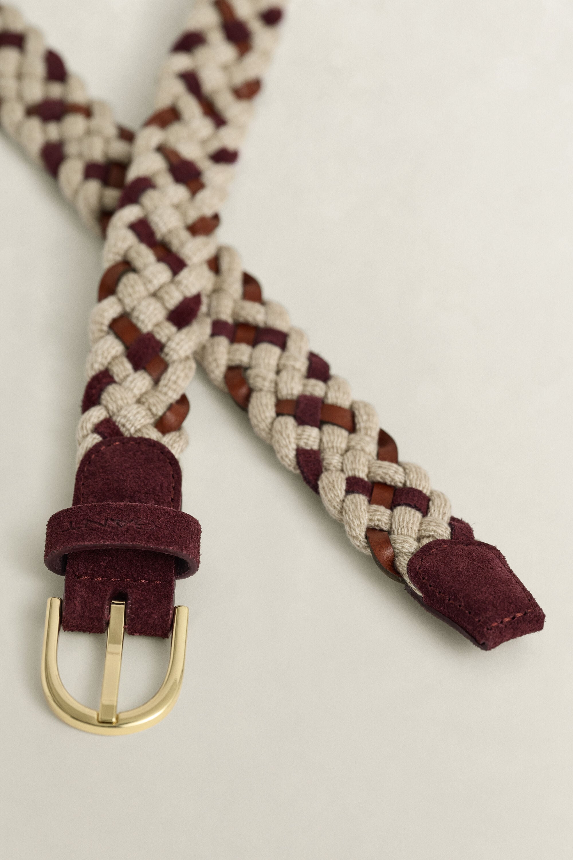 Cintura in mix di pelle intrecciata