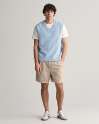 Gilet smanicato in cotone testurizzato fiammato