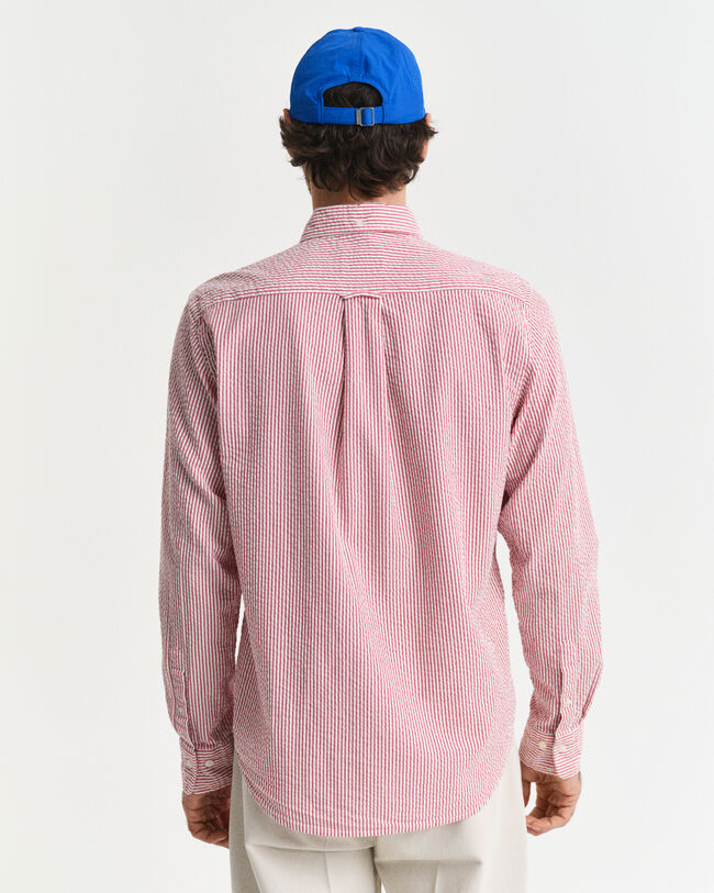Camicia seersucker a righe regular fit