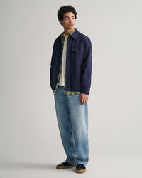 Camicia a quadri medi in popeline regular fit