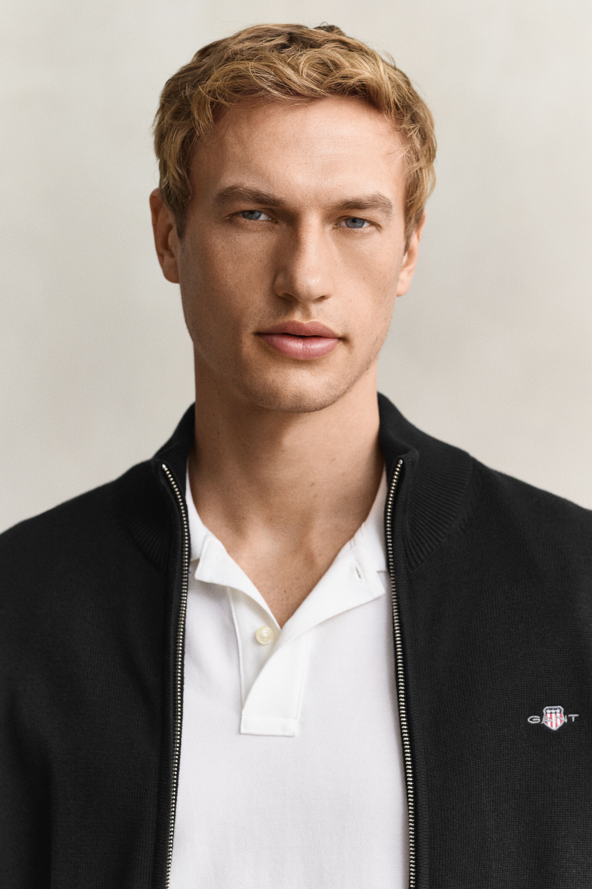 Cardigan in cotone casual con zip