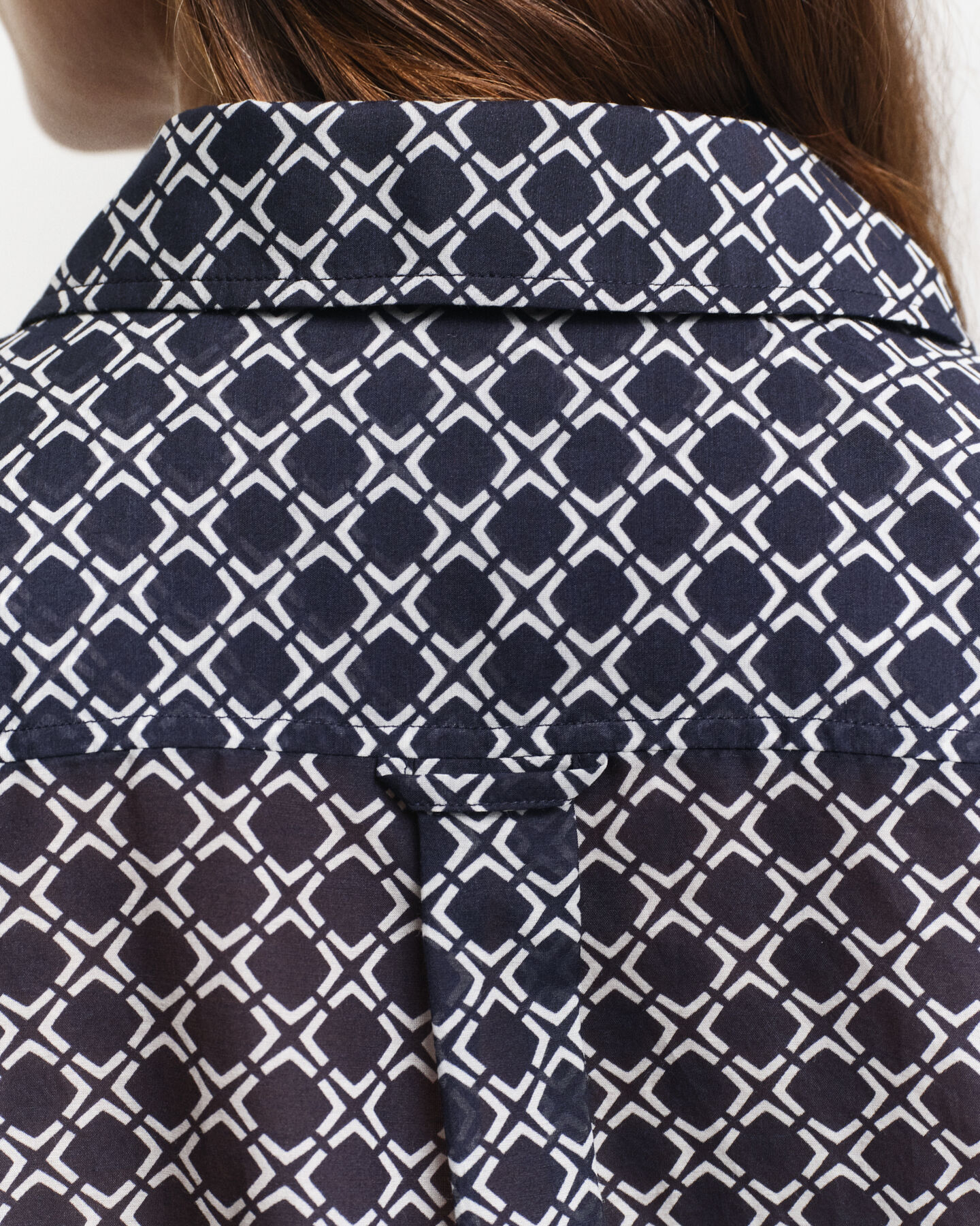 Camicia geometrica misto cotone-seta relaxed fit