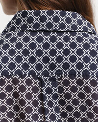 Camicia geometrica misto cotone-seta relaxed fit