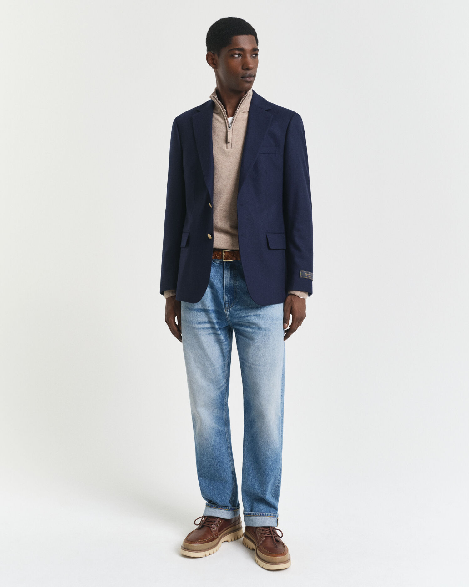 Maglia in lana d’agnello finissima con zip corta