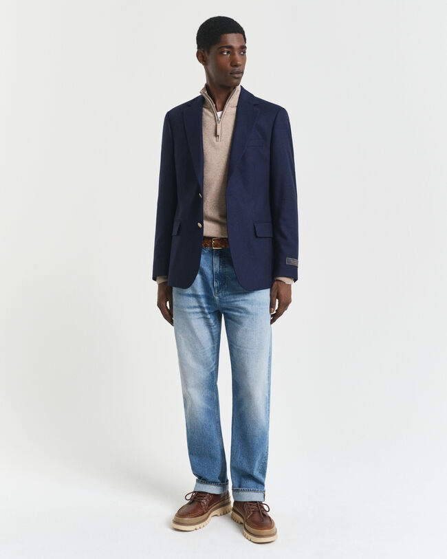 Maglia in lana d’agnello finissima con zip corta