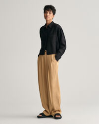 Camicia corta in lino relaxed fit