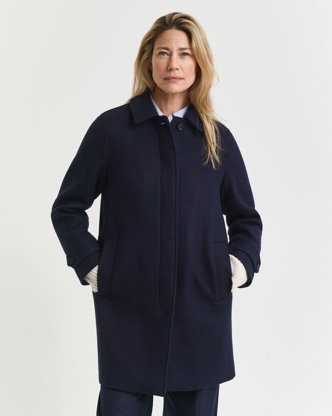 Impermeabile in misto cotone e lana