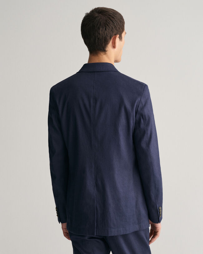 Blazer da abito in misto lino-cotone