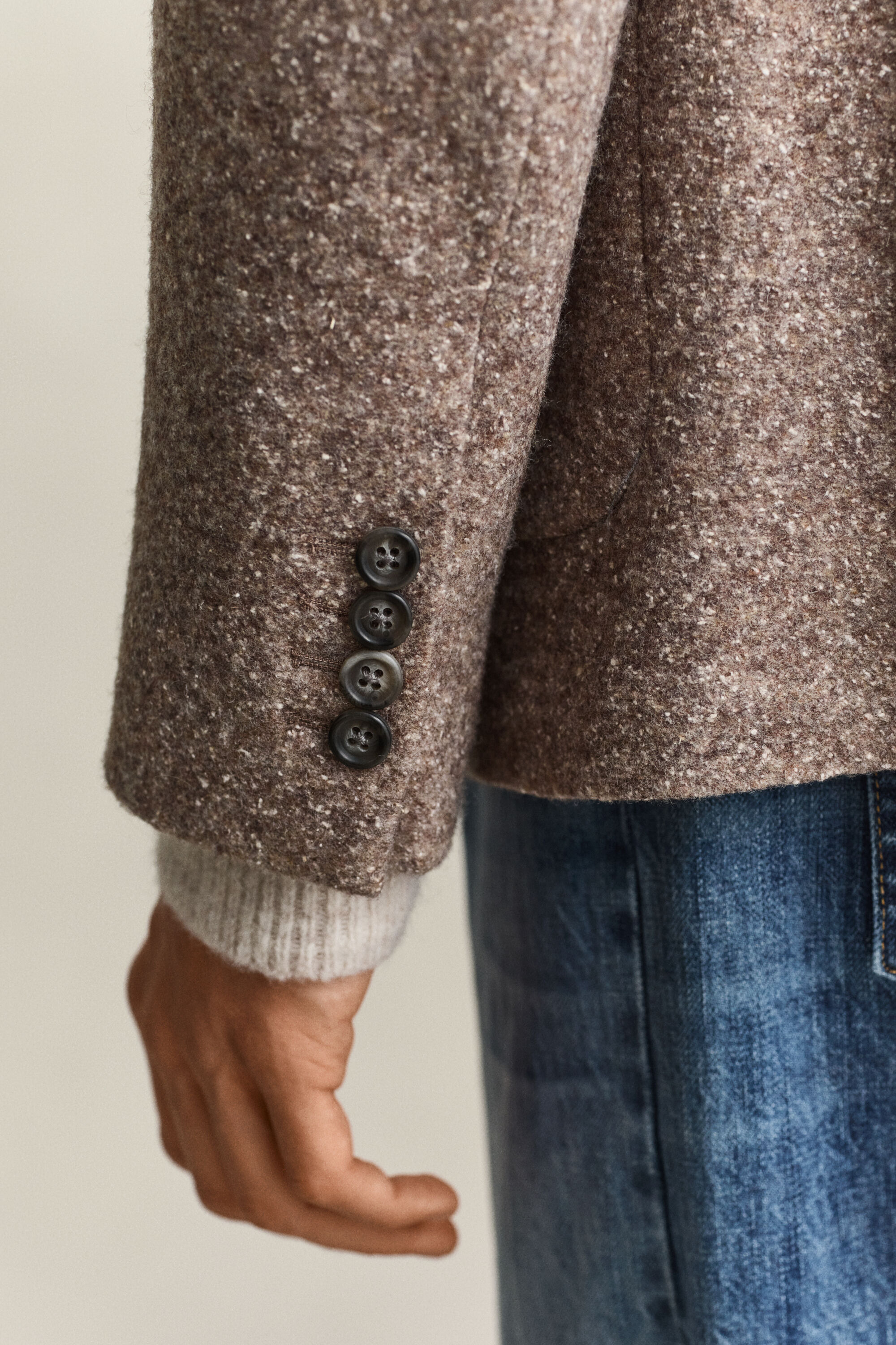 Blazer in jersey in lana e seta
